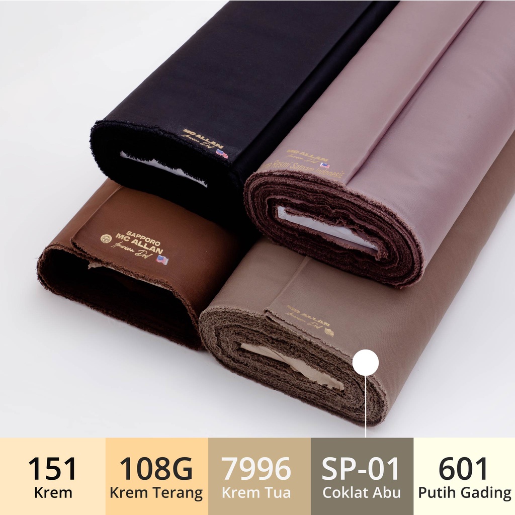 Kain American Drill Sapporo McAllan - Bahan Seragam Lapangan / PDL 1 Meter High Quality (Krem, Cokla