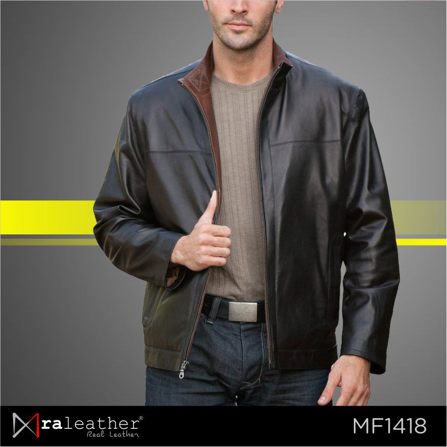 Jaket Kulit Pria Asli Garut 100% Kulit Domba RA Leather Original  - MF1418