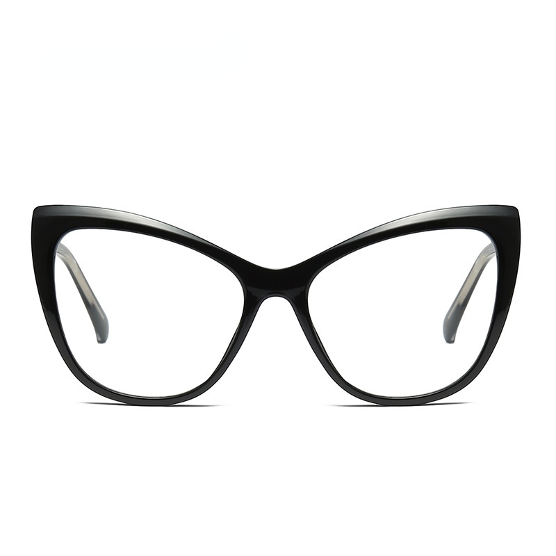 (YUZHU) Tr90 Kacamata Cat Eye Oversized Anti Blue Light Warna Gradasi