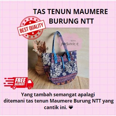 HOT ITEM TERMURAH Tas Tenun Original Indonesia Maumere Burung NTT Bahan Kulit Sapi Asli Dijamin Awet