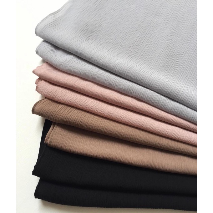 PASHMINA CRINKLE MATTE NON SILK AYANA MOON Matte chiffon textured pashmina non silk casual korea-3