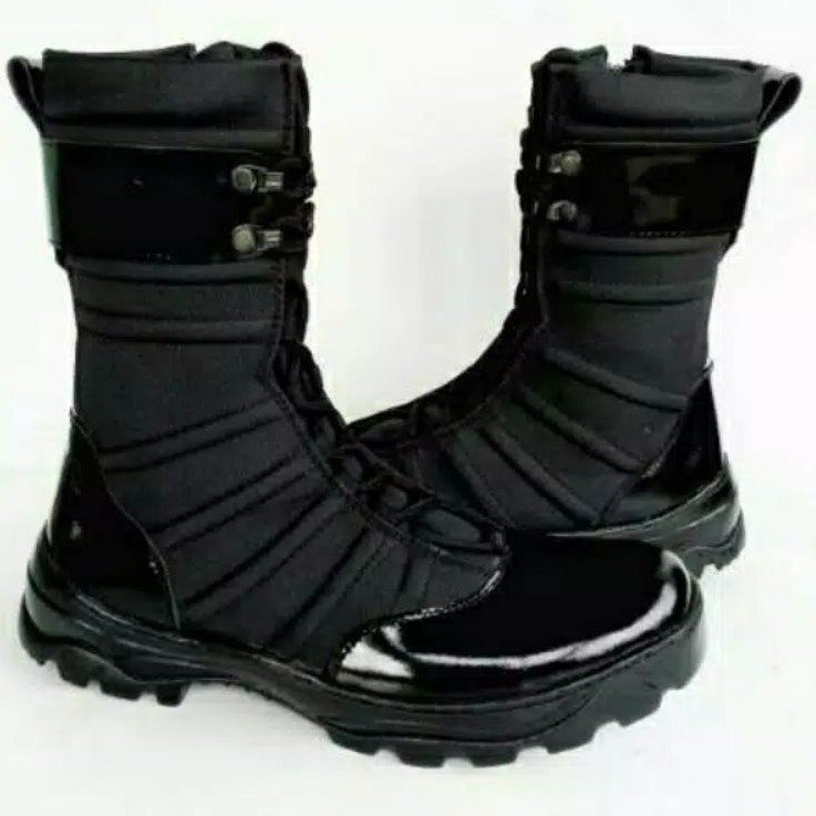 sepatu pdl ninja kulit kilap brand caanggo military pdl boots 10 inci 5.0