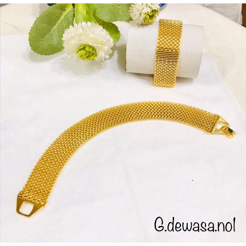 Gelang rantai tikar xuping lapis emas 24K