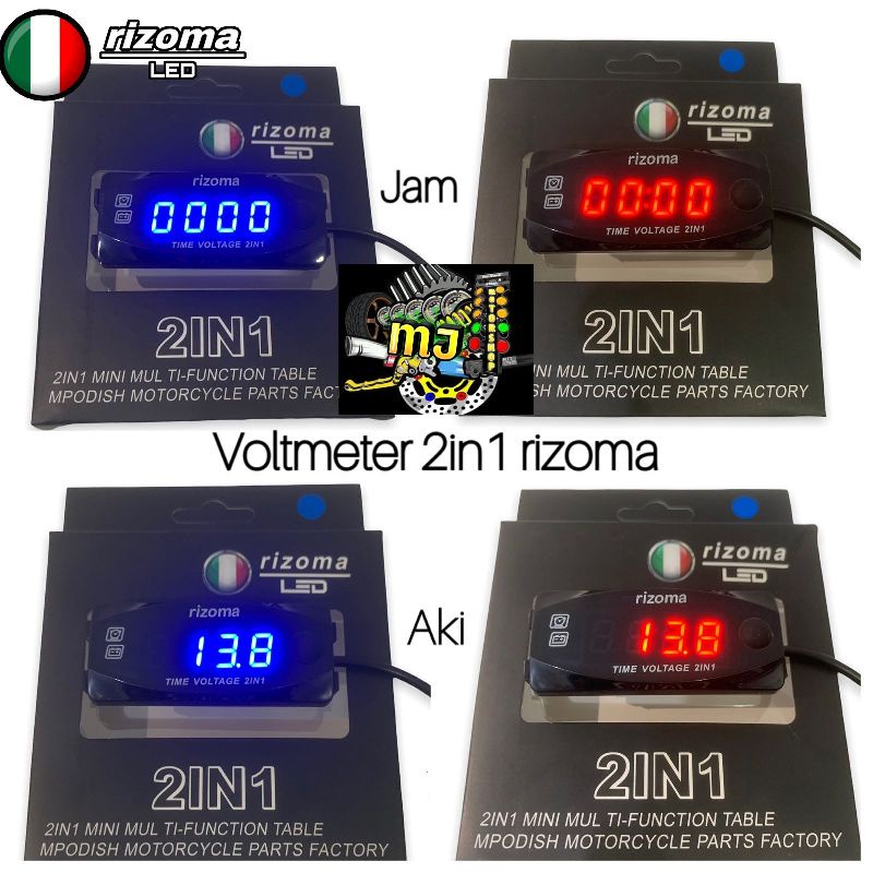 Volmeter Aki Digital 3 in 1 Led Biru Volmeter biru dan red Universal Motor