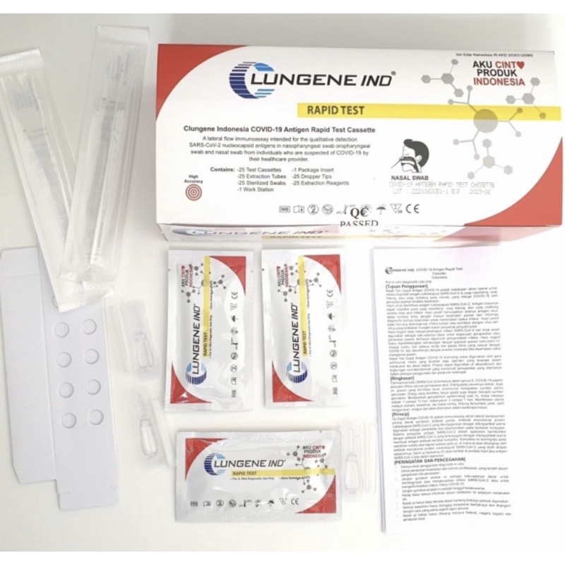 Swab Antigen Rapid Test Lungene Merah Ori