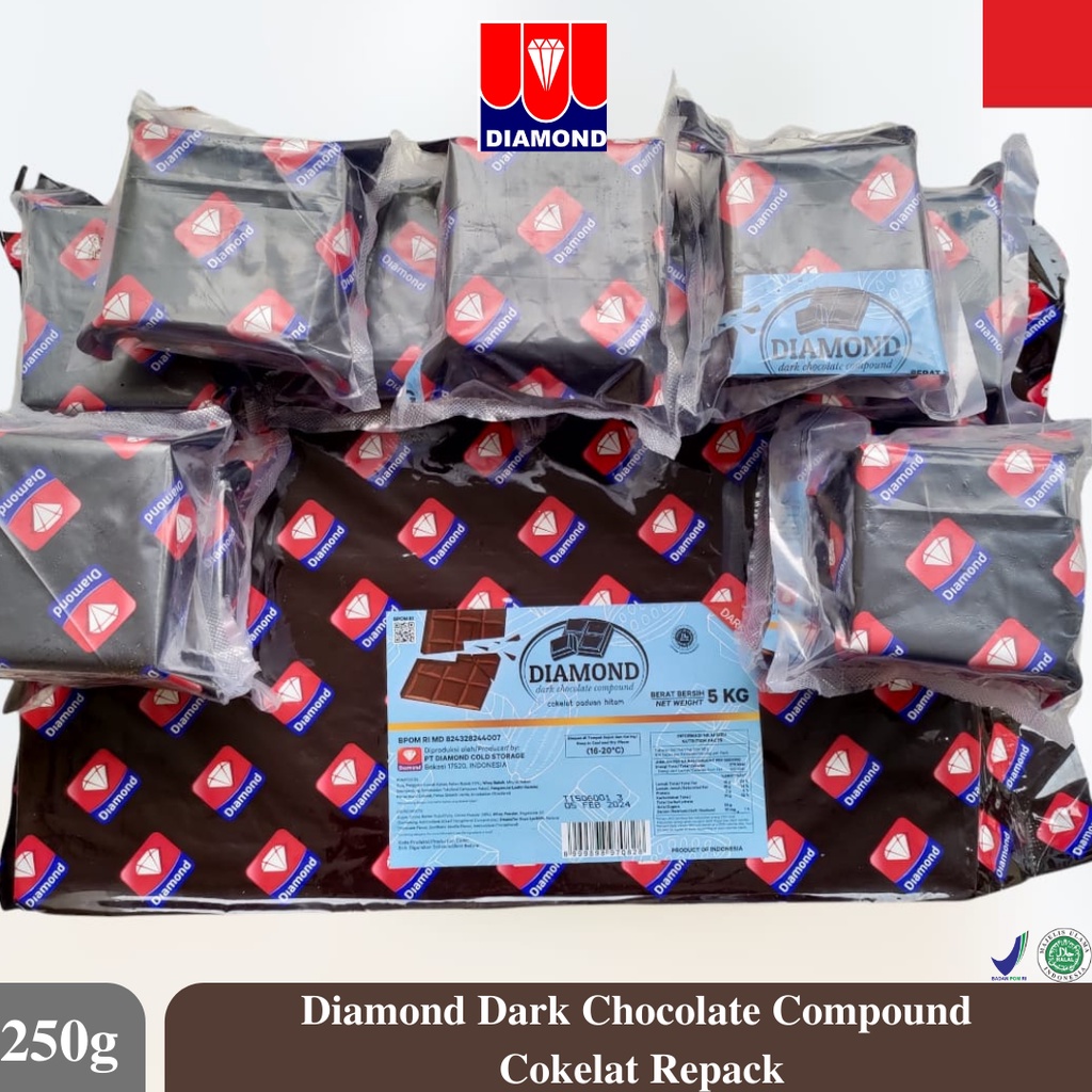 

Diamond Dark Chocolate Compound 250gr Coklat Repack