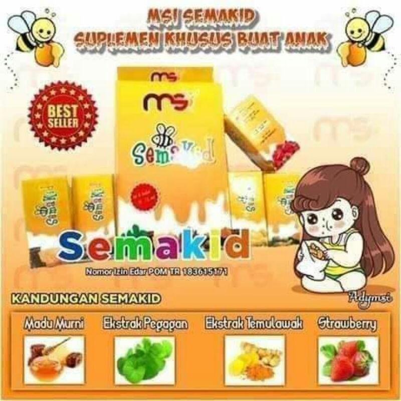 Madu Semakid Msi Penambah nafsu makan anak & menjaga daya tahan tubuh