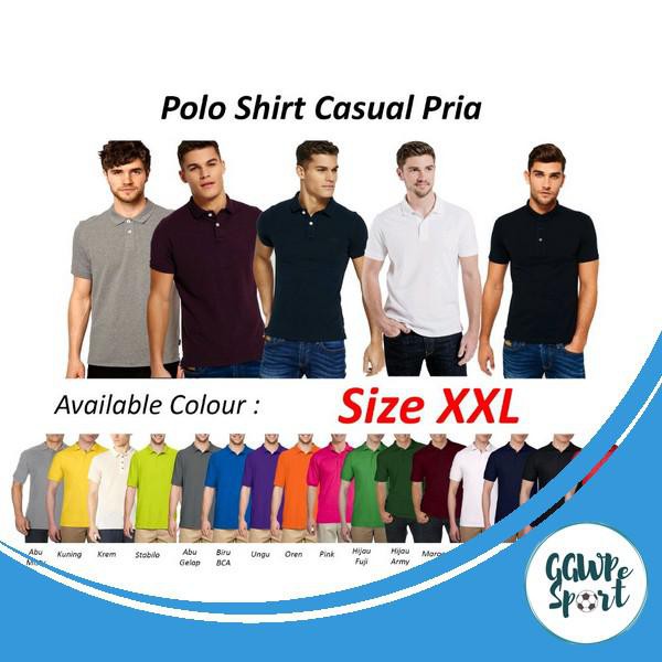 KAOS POLO POLOS PRIA BAJU KERAH COWOK UKURAN JUMBO XXL JAMINAN KUALITAS TERBAIK