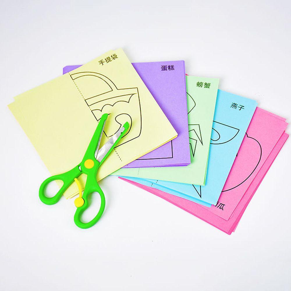 NEEDWAY Mainan Pemotong Kertas 3-6 Tahun Hadiah Lipat Dan Pemotongan Kartun Seni Belajar DIY Mainan Edukasi Kerajinan Anak