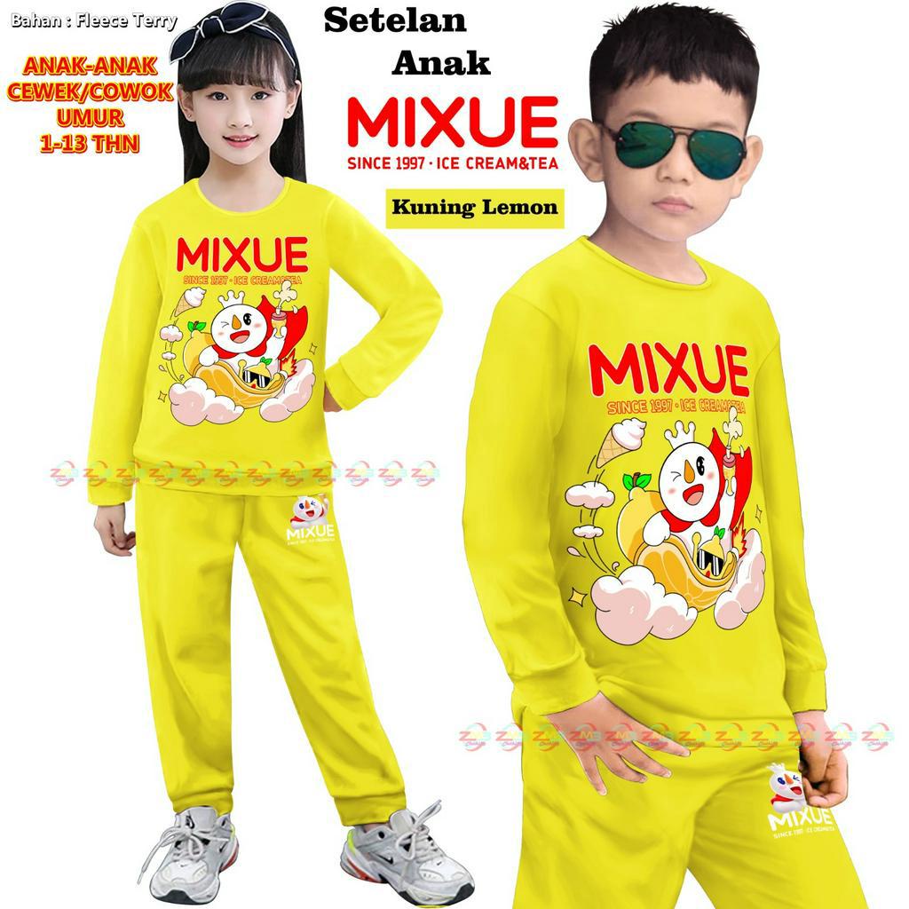 Setelan Anak-anak MIXUE VIRAL TOP MODEL 000132 BISA COD &amp; Gratis Ongkir Cowok Cewek terbaru dan termurah Baju Kaos Tshirt Training Olahraga Anak Sportswear Children Paling Tren &amp; Laris Kekinian Senam