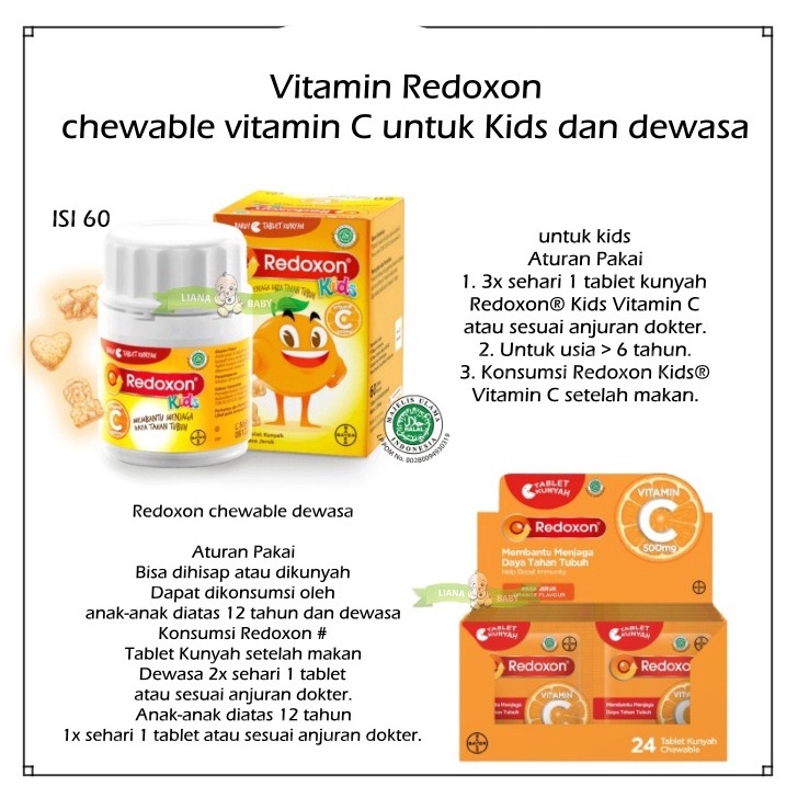 VITA73 REDOXON VITAMIN C VITAMIN TUBUH CHEWABLE DEWASA DAN KIDS
