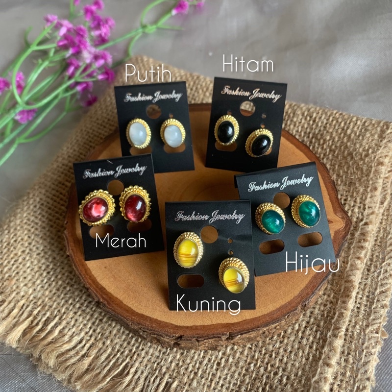 Anting alpaka model matahari