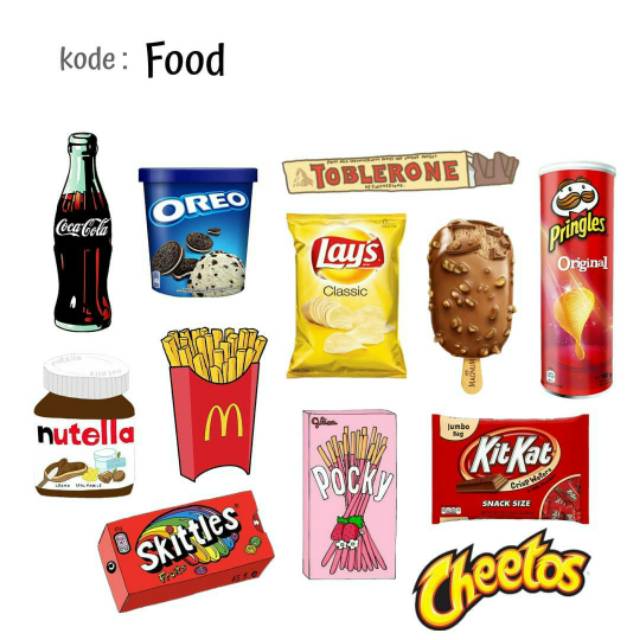 sticker aesthetic food shopee indonesia
