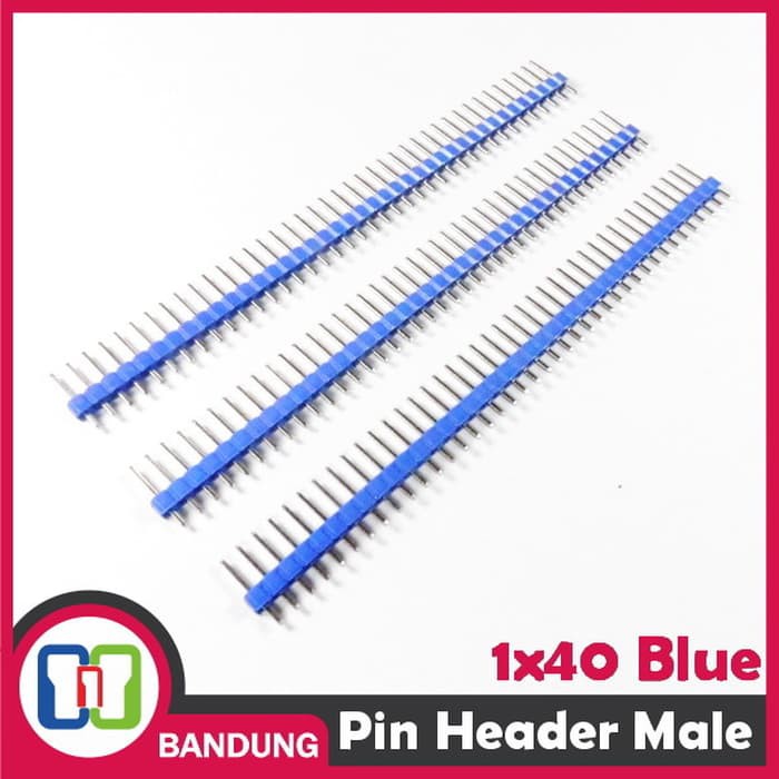 PIN HEADER MALE STRIP SINGLE ROW 1X40 2 54MM BLUE BIRU