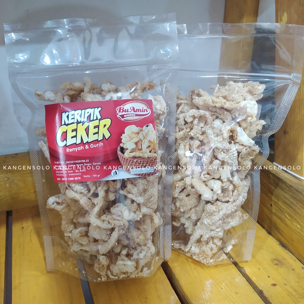 

Kripik Ceker Ayam Bu Amin 100gram KERIPIK Ceker DIET KETO Renyah Gurih OLEH-OLEH khas SOLO