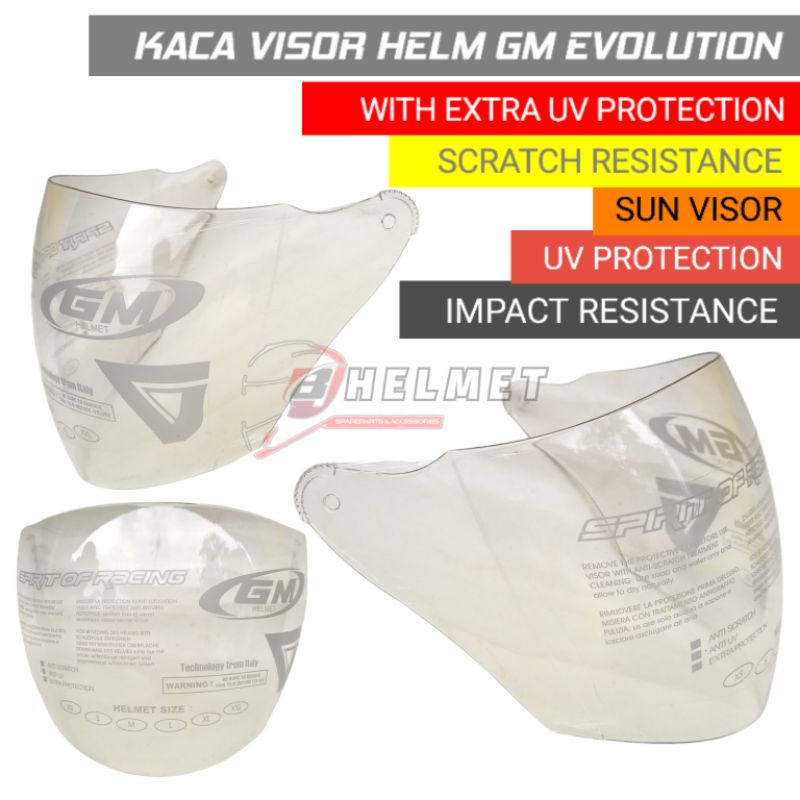 Kaca Helm Gm Evolution Half Face Original Clear
