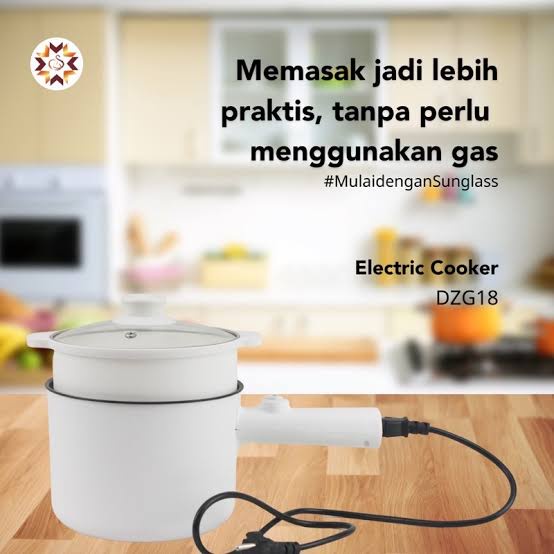 Panci Multifungsi Portable Aesthetic Korea Putih Polos / Panci Listrik Elektrik Serbaguna / Pans Panci Listrik Pot Electric Multi Cooker