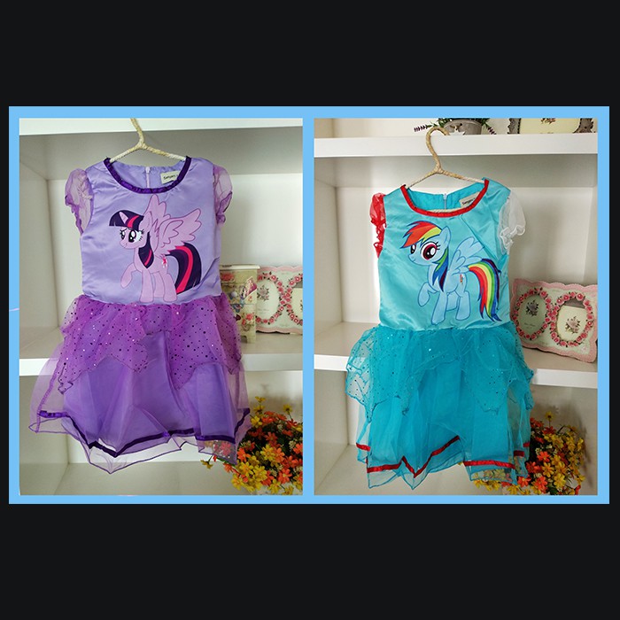 Setelan Baju Gaun Dress Anak Perempuan Little Poni Lace (ZH-DGP012)