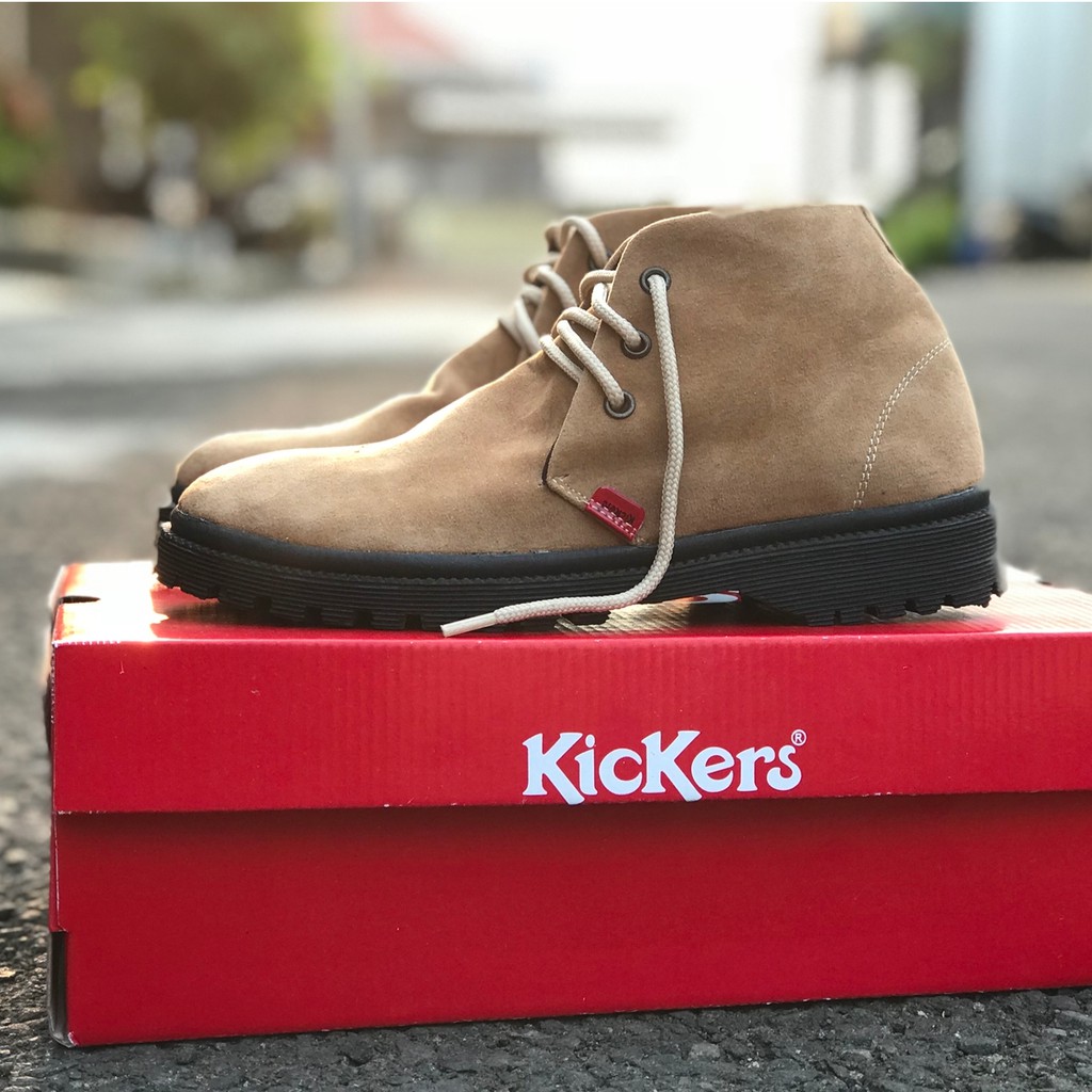 Murah Sepatu Semi Boot Wanita Kickers Gaya Santai Kerja