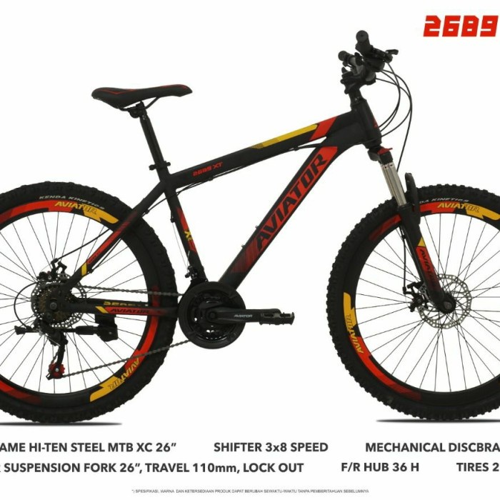 AVIATOR 2689 XT VT 26 INCH SEPEDA GUNUNG MTB BY PACIFIC