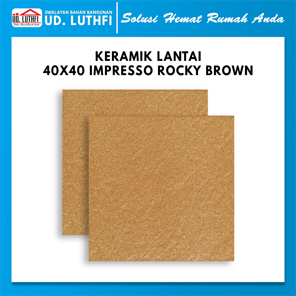 Keramik Lantai 40x40 KIA Impresso Rocky Brown A