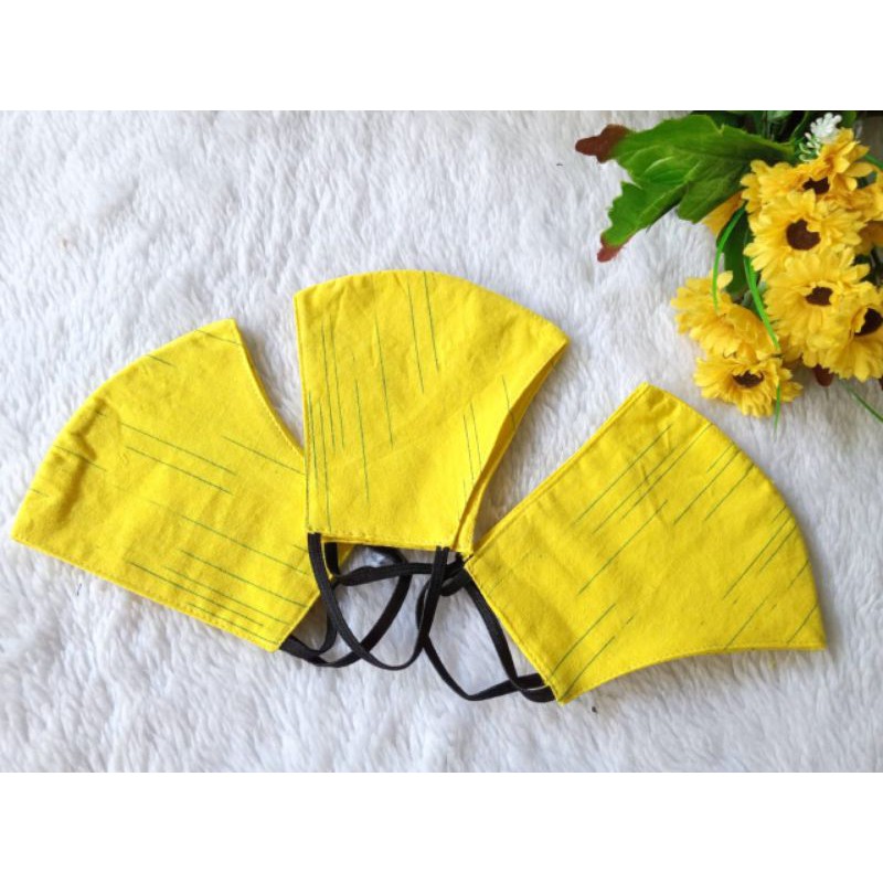 Masker Batik Cap Halus Motif Hujan Riris Tali Karet Earloop