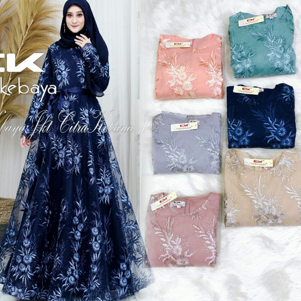 GAMIS TULLE MUTIARA BORDIR (GLITER) / GAMIS PESTA