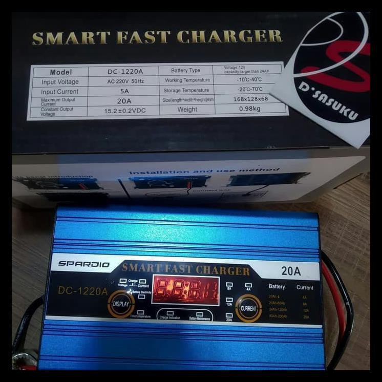 Charger Cas Aki Accu Otomatis 20 A 20Amper Spardio Dc-1220A Utk Mobil