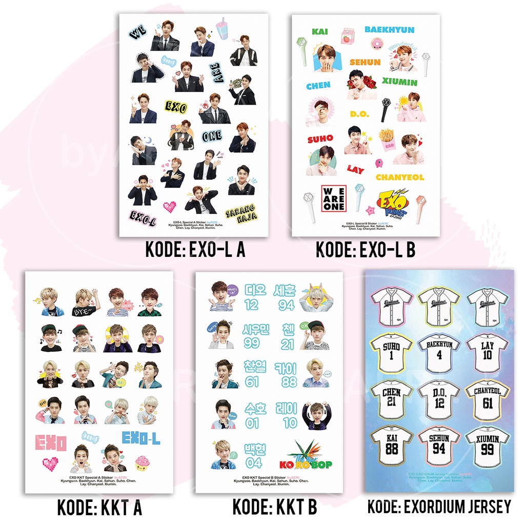 E X O STICKER KISS CUT (STIKER TEMPEL KPOP SUDAH DIPOTONG)