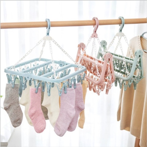 Hanger 32 jepit gantungan jemuran baju kaos kaki serbaguna laundry