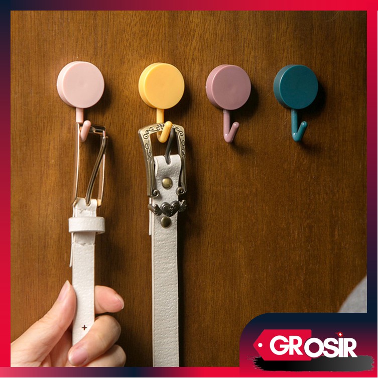 Grosir - H863 Gantungan Hook Bulat Polos / Hook Mini / Gantungan Wall Serbaguna / Hook Tempel