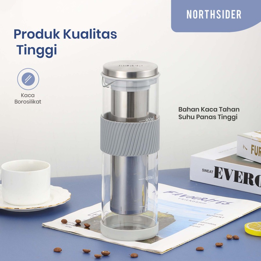 KOPI TEH COLD BREW COFFEE CONCENTRATE MAKER 800ML SARINGAN STAINLESS