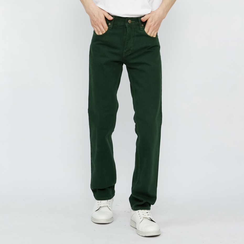 Fathco - Celana Jeans Reguler Basic Green Army