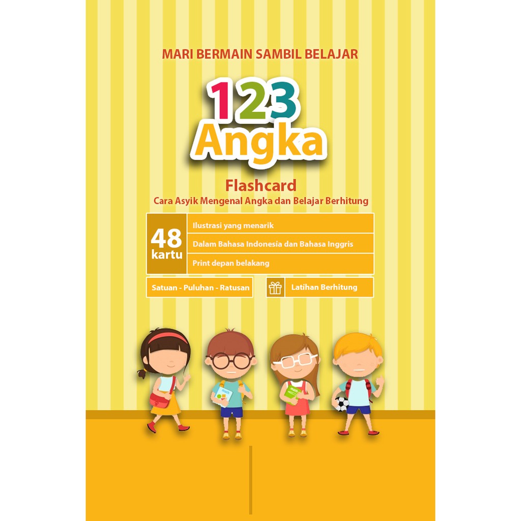 [1KG=10PCS] Konsep Flashcard 123 Angka / Flash Card / Mainan Edukasi Kartu Pintar Anak