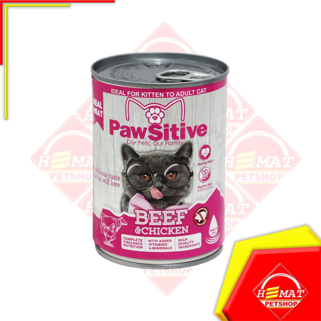 Pawsitive Makanan Basah Wet Food Anak Kucing Dewasa Kaleng 380 Gram