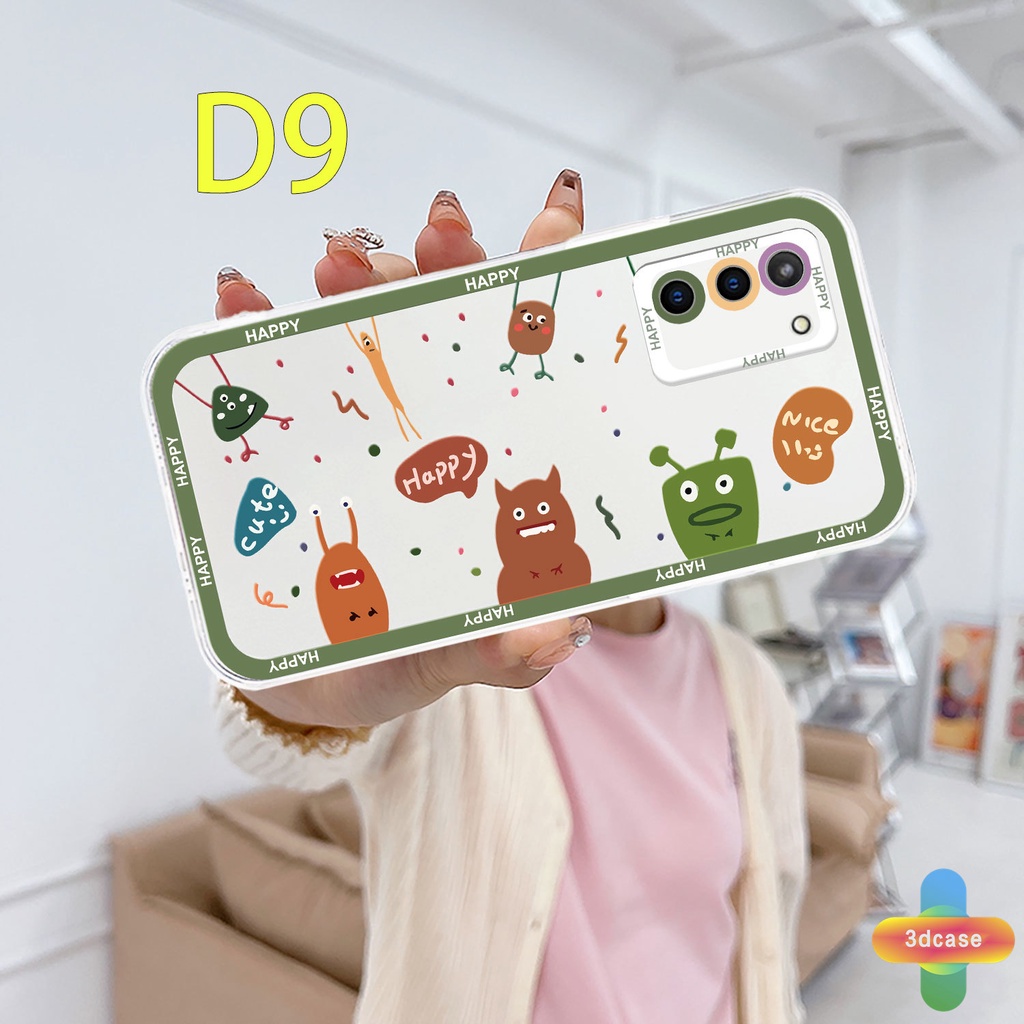 Case Samsung A32 A52 A12 A03 A51 A03S A10S A50 A13 A23 A20S J7 Prime A02S A20 A50S A10 A30S A52S A30 M12 M01S A125 F12 M10S M40S A515F A207F M02S A025 F02S 11 12 13  7 8 6 Plus Cute Cartoon Monster Transparent Phone Case