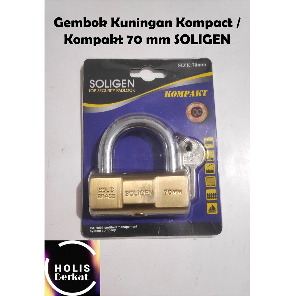 Gembok Kuningan Kompact / Kompakt 70 mm SOLIGEN