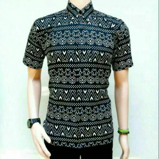 Batik Pria Lengan Pendek BATIK ARKA COLLECTION99 HRB026 motif KERATONAN Kode 002 size M L XL XXL