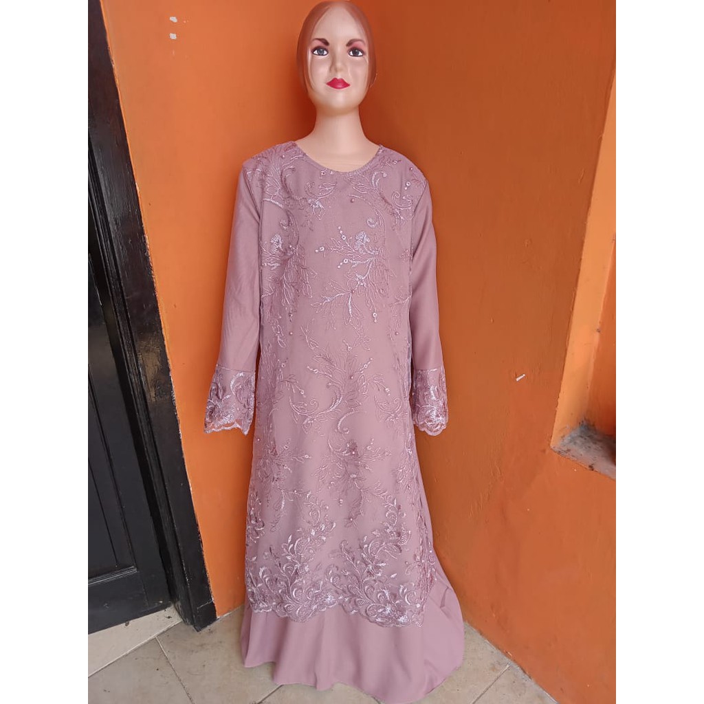 GAMIS SALIMA MAXI ANAK REMAJA 9-14TH SELMA DRESS MUSLIM ANAK TANGGUNG BRUKAT TILE BORDIR