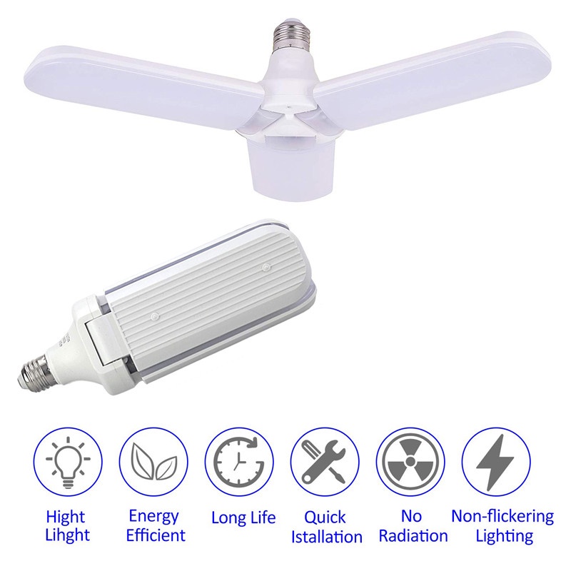 SX-50W Lampu LED Putih Model Kipas - Bohlam Lampu LED Baling Kipas