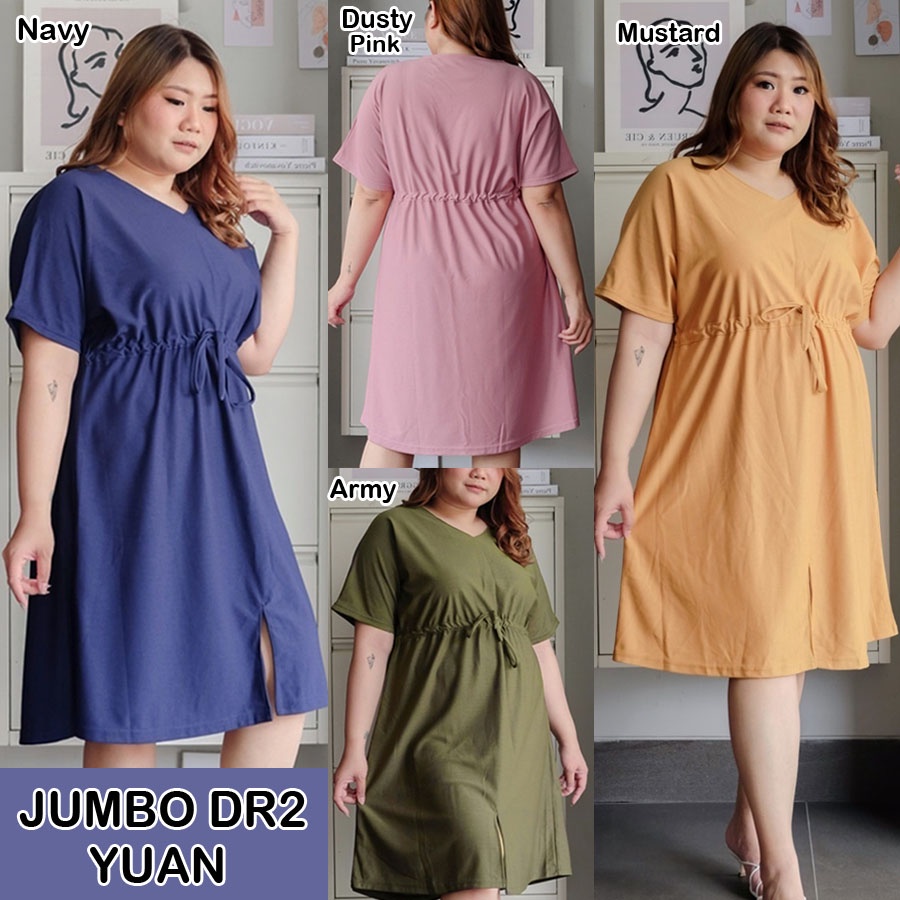 BIGCLO - (COD) LD 120cm Dress Jumbo Lengan Pendek DR2 Tunik Wanita Bigsize