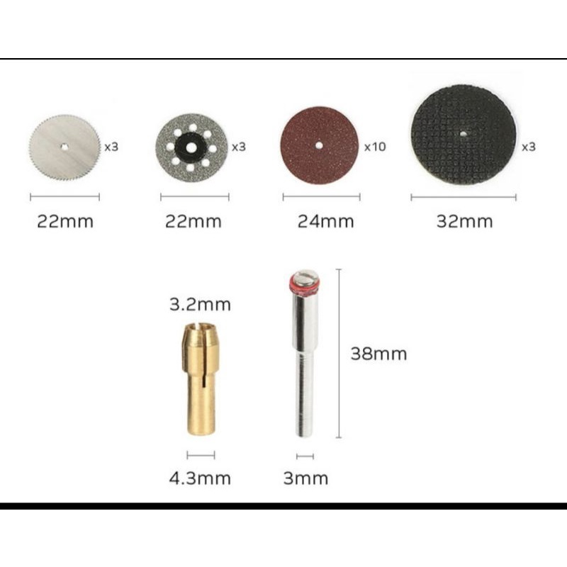 AKSESORIS MINI GRINDER GRAFIR 21PCS MATA TUNER BOR POTONG