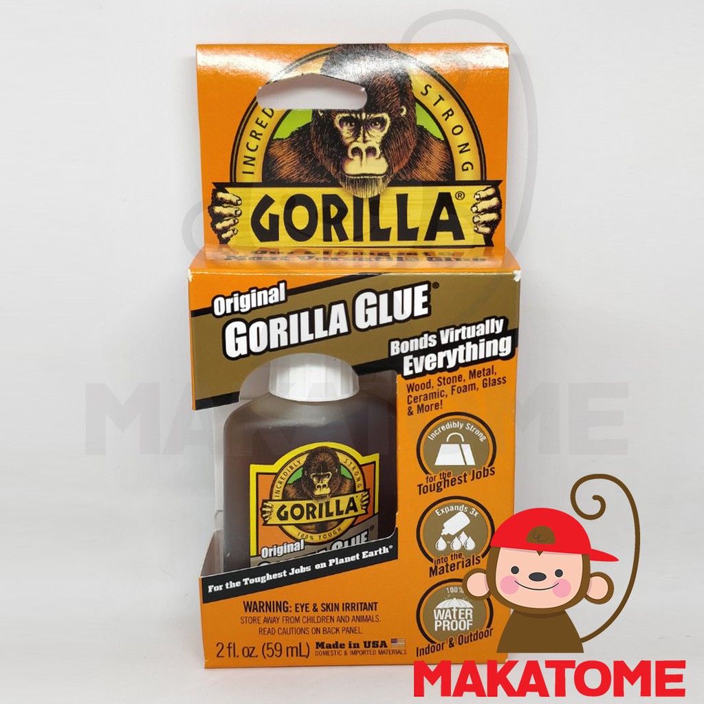 

Gorilla Glue Original Waterproof Polyurethane 2 ounce Brown 59ml 59 ml lem kayu batu metal kaca dll