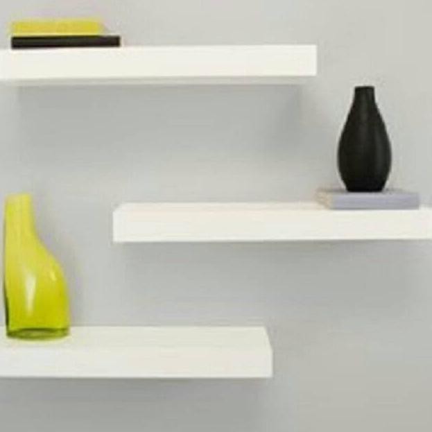 ➬ rak dinding (1set) floating shelf decosheet - Putih ☄