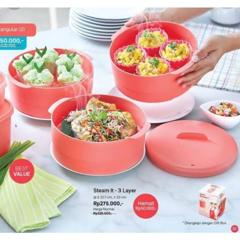Steam it Tupperware 3 susun / Kukusan Tupperware 3 susun