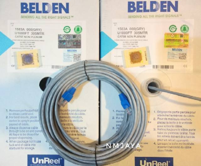 Belden Kabel LAN 2 meter UTP Cat5E  siap pakai sudah dicrimping rj45 Belden dan plugbooth Original 1583A