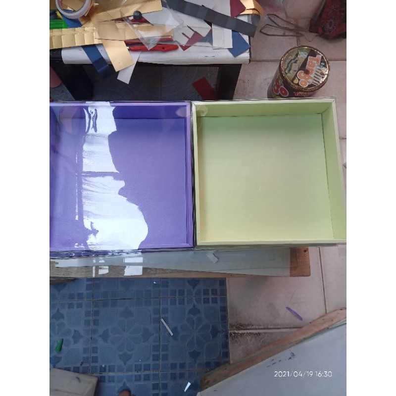 

new kotak box 24x24x5 bawah hard - sagara box - sekat custom uk. 24 x 24 x 5 - kotak brownies - kotak cake