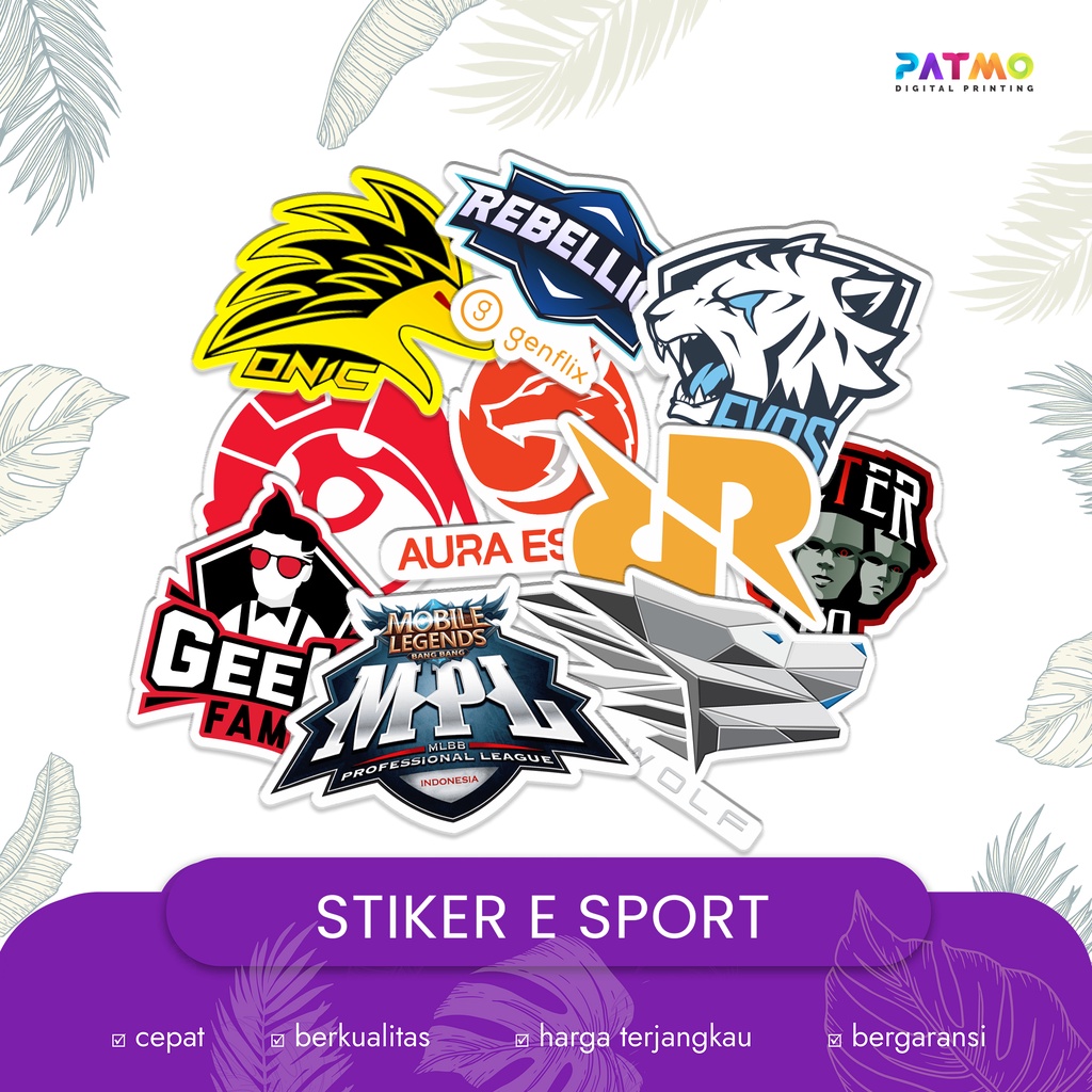 (10 PCS) Stiker E-Sport Mobile Legend / EVOS / MPL / Aura / Onic / Sticker Keren Waterproof