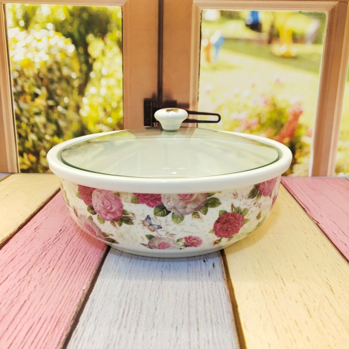 PROMO SPESIAL - PRASMANAN TUTUP KACA 19" SHABBY CHIC CAPODIMONTE