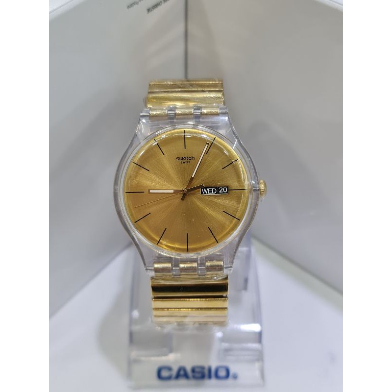 Swatch SUOK702B Dazzling Light S Gold original garansi resmi